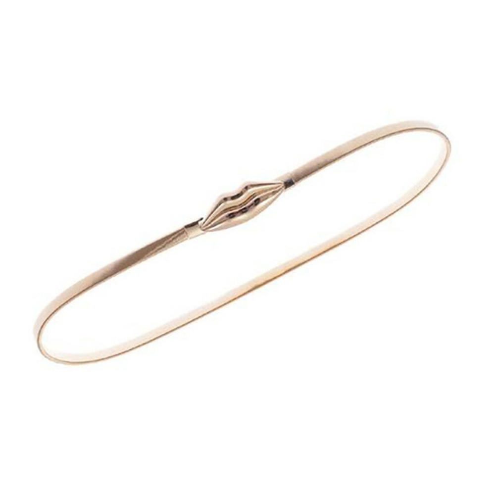 Gold Lips Skinny Fashion Belt (One Size)